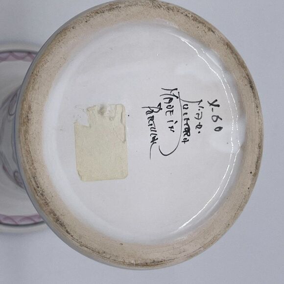 Ceramic Trumpet Vase Hand Painted Hand Made in Por - Picture 5 of 9